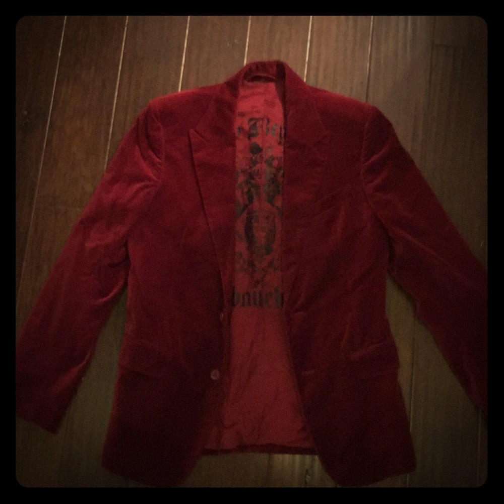 Burgundy velveteen blazer